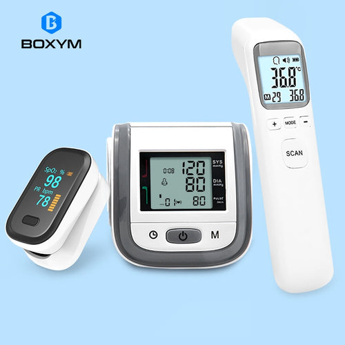 3 in 1 Oximeter, LCD Wrist Blood Pressure Monitor & Infrared Thermometer-Beauty & Health-Homeoption Store