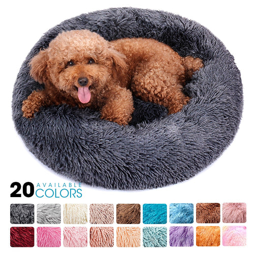 Round Plush Pet Bed House-Home & Personal-Homeoption Store
