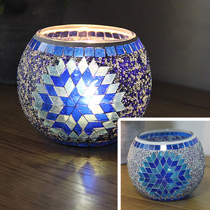 Mosaic glass candle holder-Home & Personal-Homeoption Store