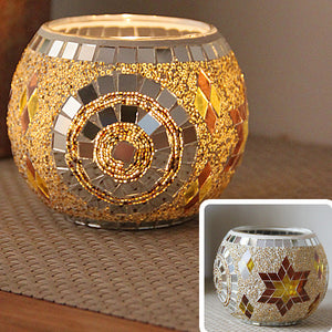 Mosaic glass candle holder-Home & Personal-Homeoption Store