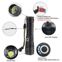 Load image into Gallery viewer, USB charging zoom P50 flashlight-Phones &amp; Accessories-Homeoption Store
