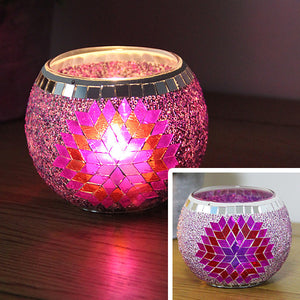 Mosaic glass candle holder-Home & Personal-Homeoption Store