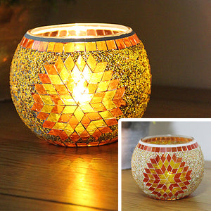 Mosaic glass candle holder-Home & Personal-Homeoption Store