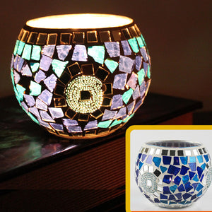 Mosaic glass candle holder-Home & Personal-Homeoption Store