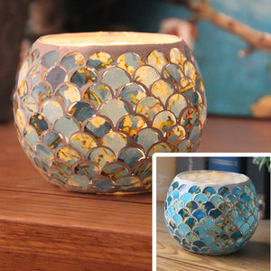 Mosaic glass candle holder-Home & Personal-Homeoption Store