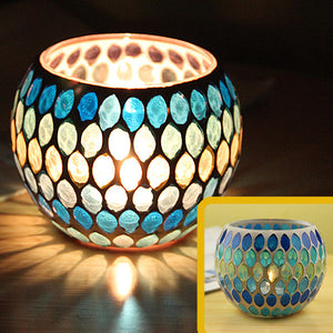 Mosaic glass candle holder-Home & Personal-Homeoption Store