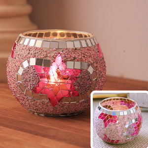 Mosaic glass candle holder-Home & Personal-Homeoption Store