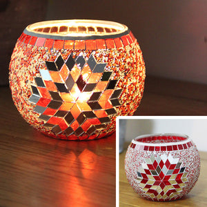 Mosaic glass candle holder-Home & Personal-Homeoption Store