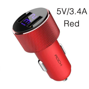 ROCK Mini Dual USB Car Charger LED Display-Phones & Accessories-Homeoption Store