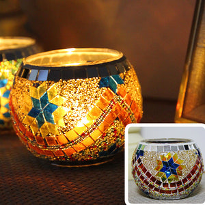 Mosaic glass candle holder-Home & Personal-Homeoption Store