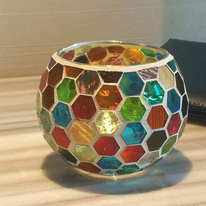 Mosaic glass candle holder-Home & Personal-Homeoption Store