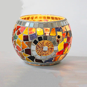 Mosaic glass candle holder-Home & Personal-Homeoption Store