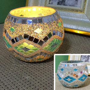 Mosaic glass candle holder-Home & Personal-Homeoption Store