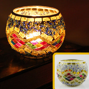 Mosaic glass candle holder-Home & Personal-Homeoption Store