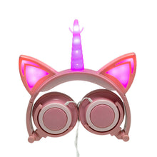 Load image into Gallery viewer, Glowing cat ears unicorn headphones-Home &amp; Garden-Homeoption Store