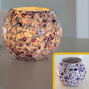 Mosaic glass candle holder-Home & Personal-Homeoption Store