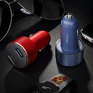 ROCK Mini Dual USB Car Charger LED Display-Phones & Accessories-Homeoption Store