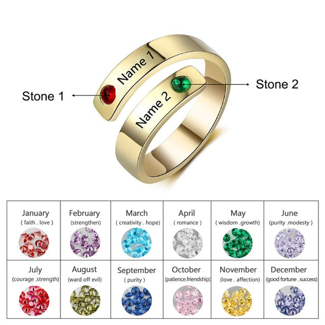 JewelOra Customize Birthstone Rings-Health & Beauty-Homeoption Store