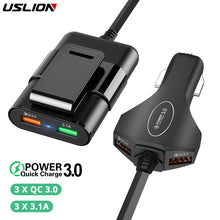 Load image into Gallery viewer, USLION Multi USB 4 Port QC 3.0 Car Charger Quick Charge Phone Fast Front Backseat Clip Charging Adapter Portable Plug For iPhone-Homeoption Store