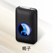 Load image into Gallery viewer, Resin Metal Cigarette Case Box with USB Electronic Lighter Tobacco Storage Case Cigarette Holder Electric Plasma Arc Lighter-Homeoption Store