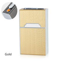 Load image into Gallery viewer, Resin Metal Cigarette Case Box with USB Electronic Lighter Tobacco Storage Case Cigarette Holder Electric Plasma Arc Lighter-Homeoption Store
