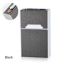 Load image into Gallery viewer, Resin Metal Cigarette Case Box with USB Electronic Lighter Tobacco Storage Case Cigarette Holder Electric Plasma Arc Lighter-Homeoption Store