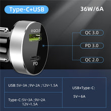 Load image into Gallery viewer, USLION Quick Charge 3.0 USB Car Charger for iPhone 11 Pro Max Xiaomi USB C Fast Charging Mobile Phone Chargers PD3.0 + QC3.0-Homeoption Store