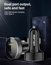 Load image into Gallery viewer, USLION Quick Charge 3.0 USB Car Charger for iPhone 11 Pro Max Xiaomi USB C Fast Charging Mobile Phone Chargers PD3.0 + QC3.0-Homeoption Store