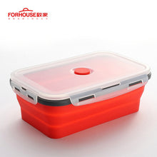 Load image into Gallery viewer, Silicone Collapsible Lunch Box Food Storage Container Bento BPA Free Microwavable Portable Picnic Camping Rectangle Outdoor Box-Homeoption Store