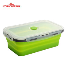 Load image into Gallery viewer, Silicone Collapsible Lunch Box Food Storage Container Bento BPA Free Microwavable Portable Picnic Camping Rectangle Outdoor Box-Homeoption Store