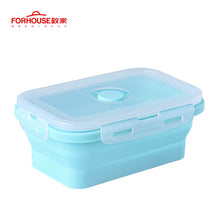 Load image into Gallery viewer, Silicone Collapsible Lunch Box Food Storage Container Bento BPA Free Microwavable Portable Picnic Camping Rectangle Outdoor Box-Homeoption Store
