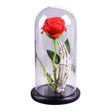 Load image into Gallery viewer, Rose In Flask Beauty And The Beast Gold-plated Red Rose With LED Light In Glass Dome For Wedding Party Mother's Day Gift-Homeoption Store
