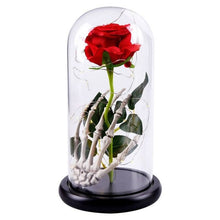 Load image into Gallery viewer, Rose In Flask Beauty And The Beast Gold-plated Red Rose With LED Light In Glass Dome For Wedding Party Mother's Day Gift-Homeoption Store