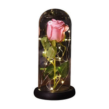 Load image into Gallery viewer, Rose In Flask Beauty And The Beast Gold-plated Red Rose With LED Light In Glass Dome For Wedding Party Mother's Day Gift-Homeoption Store