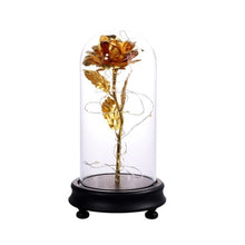 Load image into Gallery viewer, Rose In Flask Beauty And The Beast Gold-plated Red Rose With LED Light In Glass Dome For Wedding Party Mother's Day Gift-Homeoption Store