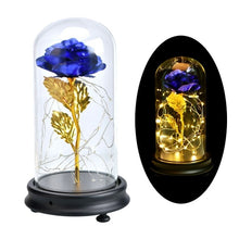 Load image into Gallery viewer, Rose In Flask Beauty And The Beast Gold-plated Red Rose With LED Light In Glass Dome For Wedding Party Mother's Day Gift-Homeoption Store