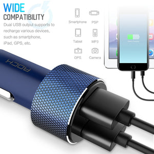 ROCK Mini Dual USB Car Charger LED Display-Phones & Accessories-Homeoption Store